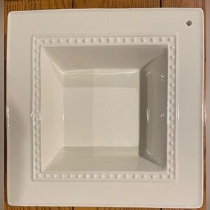 Retired Nora Fleming Pearl Dot Square Napkin Holder Candy Dish, 9.25 inches